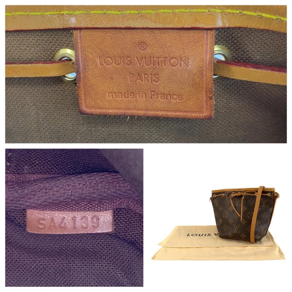 LOUIS VUITTON Louis Vuitton Monogram Nano Noe Brown Gold Hardware Leather Sho... - Picture 3 of 8